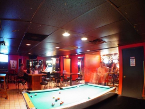The pool table and part of the Cabaret Lounge